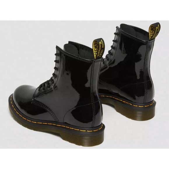 Dr. Martens 1460 Women's US 7 Black Shiny Patent Leather 8-Eye Combat Boots - Picture 2 of 11